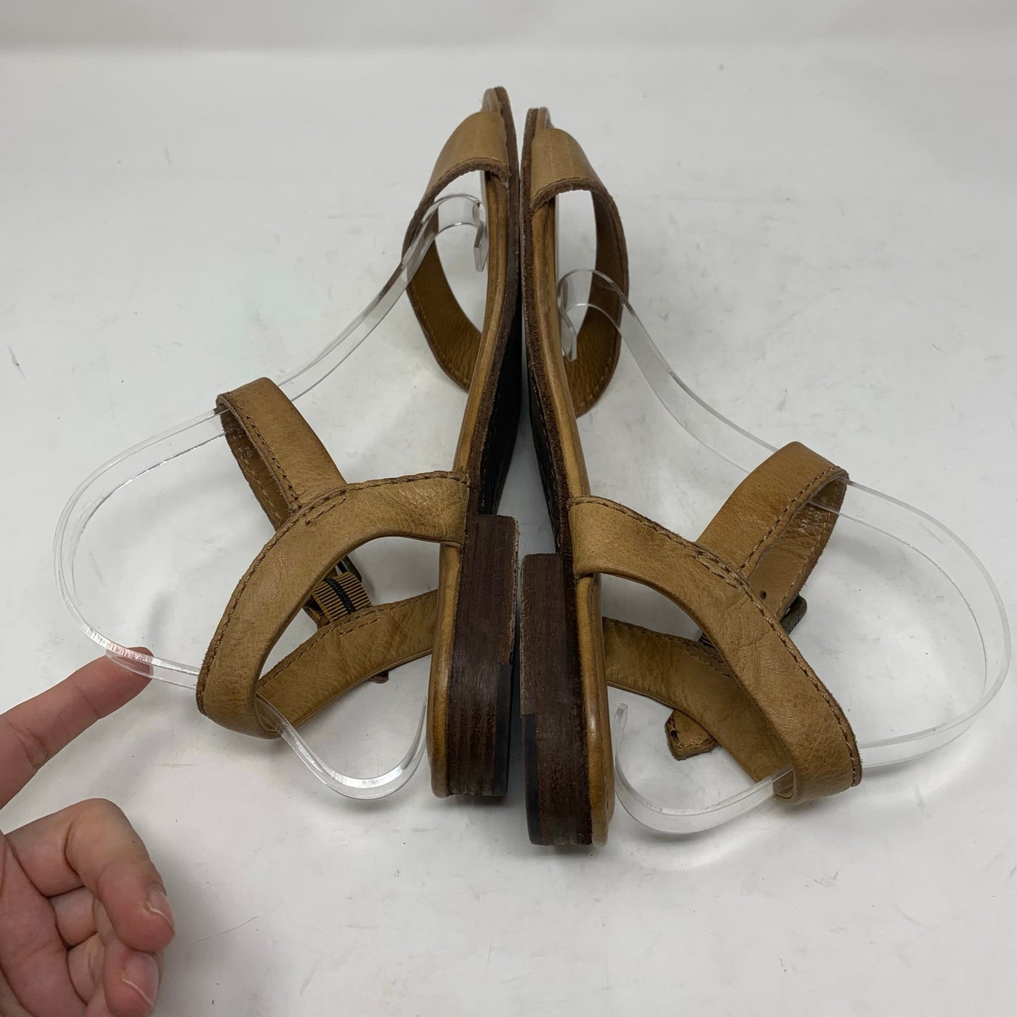 Frye Phillip 2 Piece Sandal Tan Leather Slingback Buckle Sandal Minimalist 10