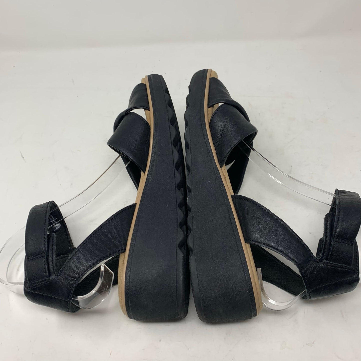 Clarks Collection Jillian Bella Black Leather Ankle Strap Sandal Size 9