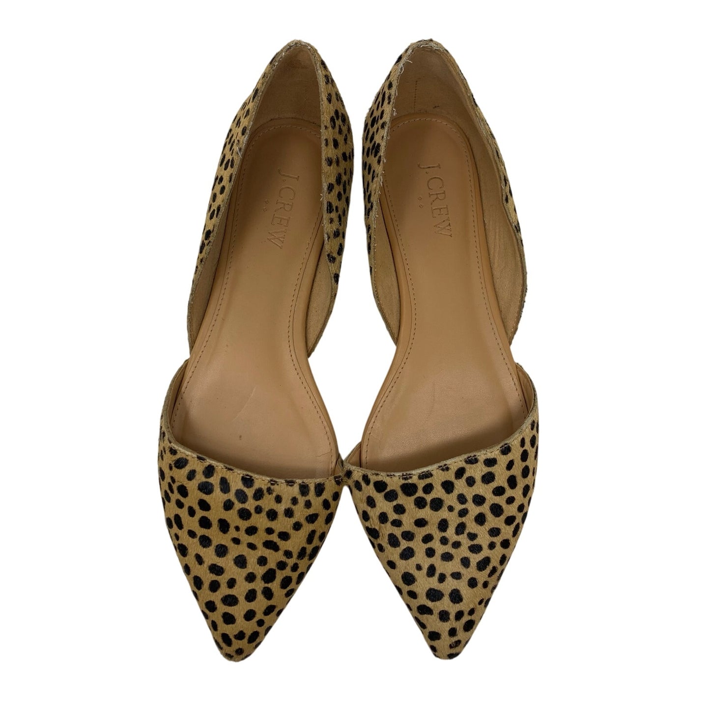 J Crew Factory Leopard Print Calf Hair D’Orsay Flats Pointed Toe Size 7
