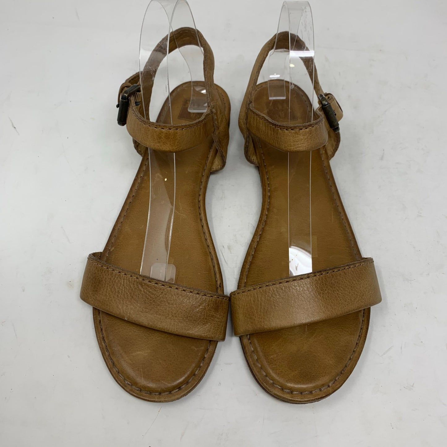 Frye Phillip 2 Piece Sandal Tan Leather Slingback Buckle Sandal Minimalist 10