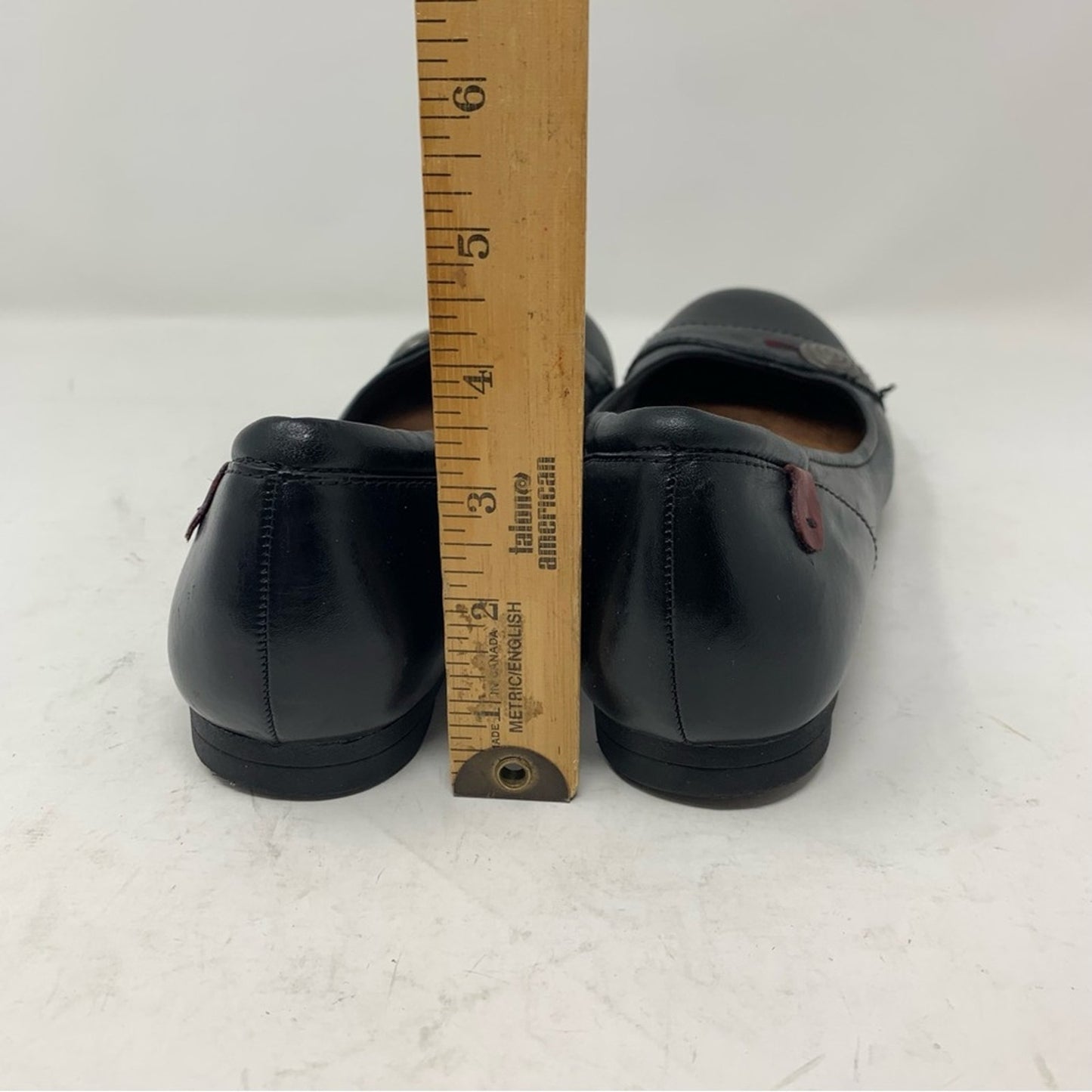 Rockport Cobb Hill Emma 10 N Black Leather Flats Classic Comfort Shoe