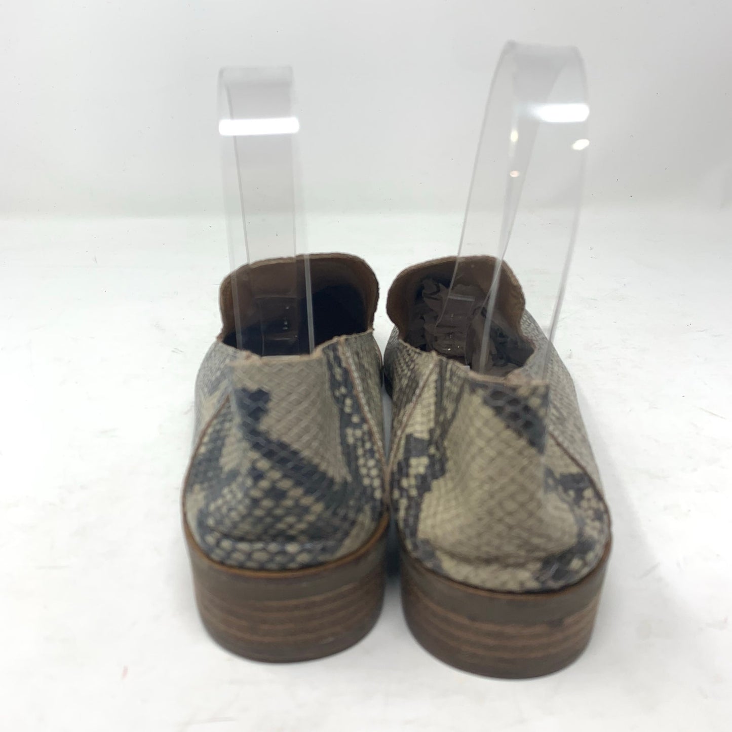 Lucky Brand Cahill Size 9 Grey Tan Snake Print Leather Loafer Animal