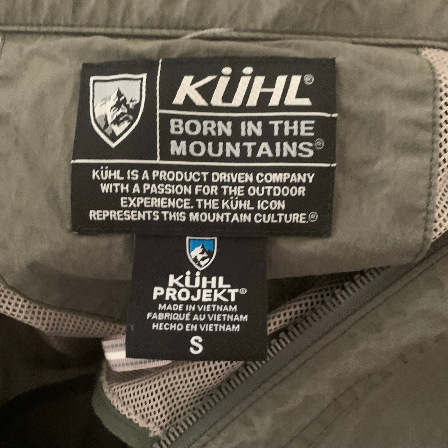 Kuhl Projekt Size Small Jojo Trench Jacket Wind water Resistant Olive Army Green