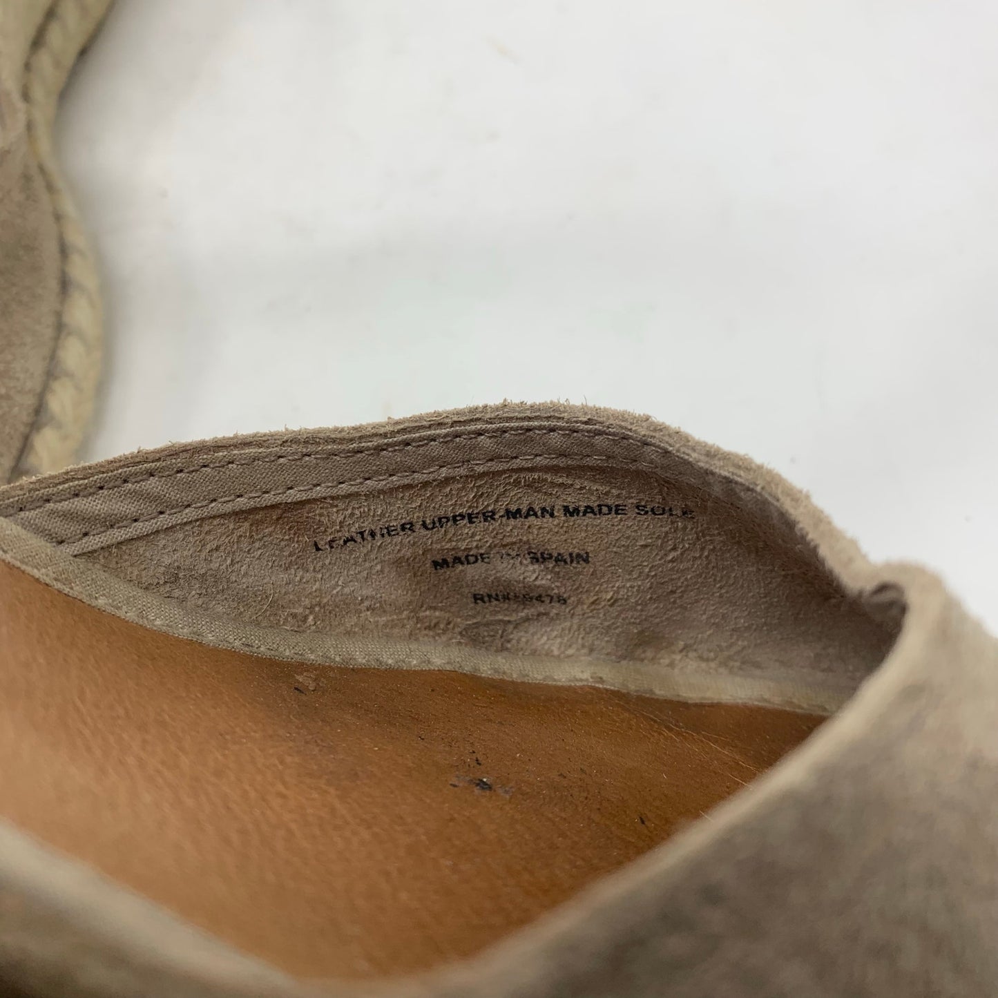 Verbenas Tan Suede Espadrille Wedges Malena Serraje Piedra Size 39 Jute Sandal