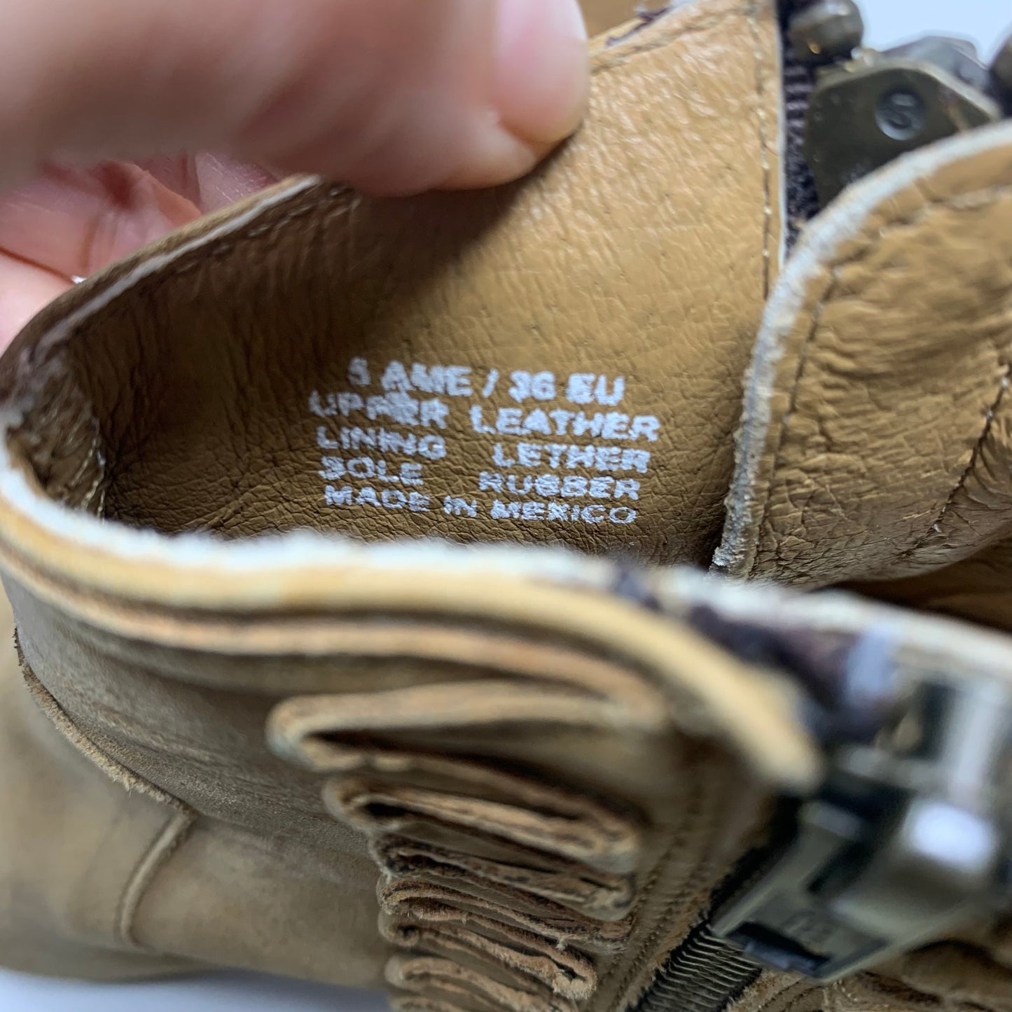 Musse & Cloud Athya Tan Leather Western Bootie Ankle Boot US Womens Size 5 EU 36