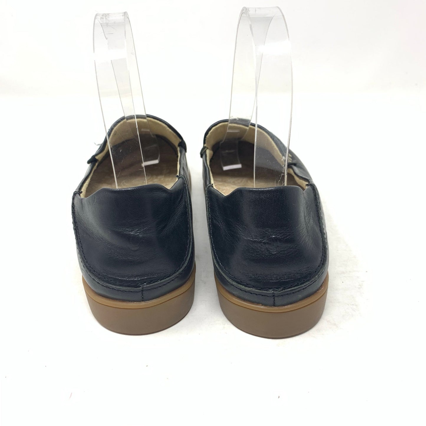 Olukai Kiele Womens Size 6.5 Black Leather Classic Moc Toe Loafers Comfort Shoe