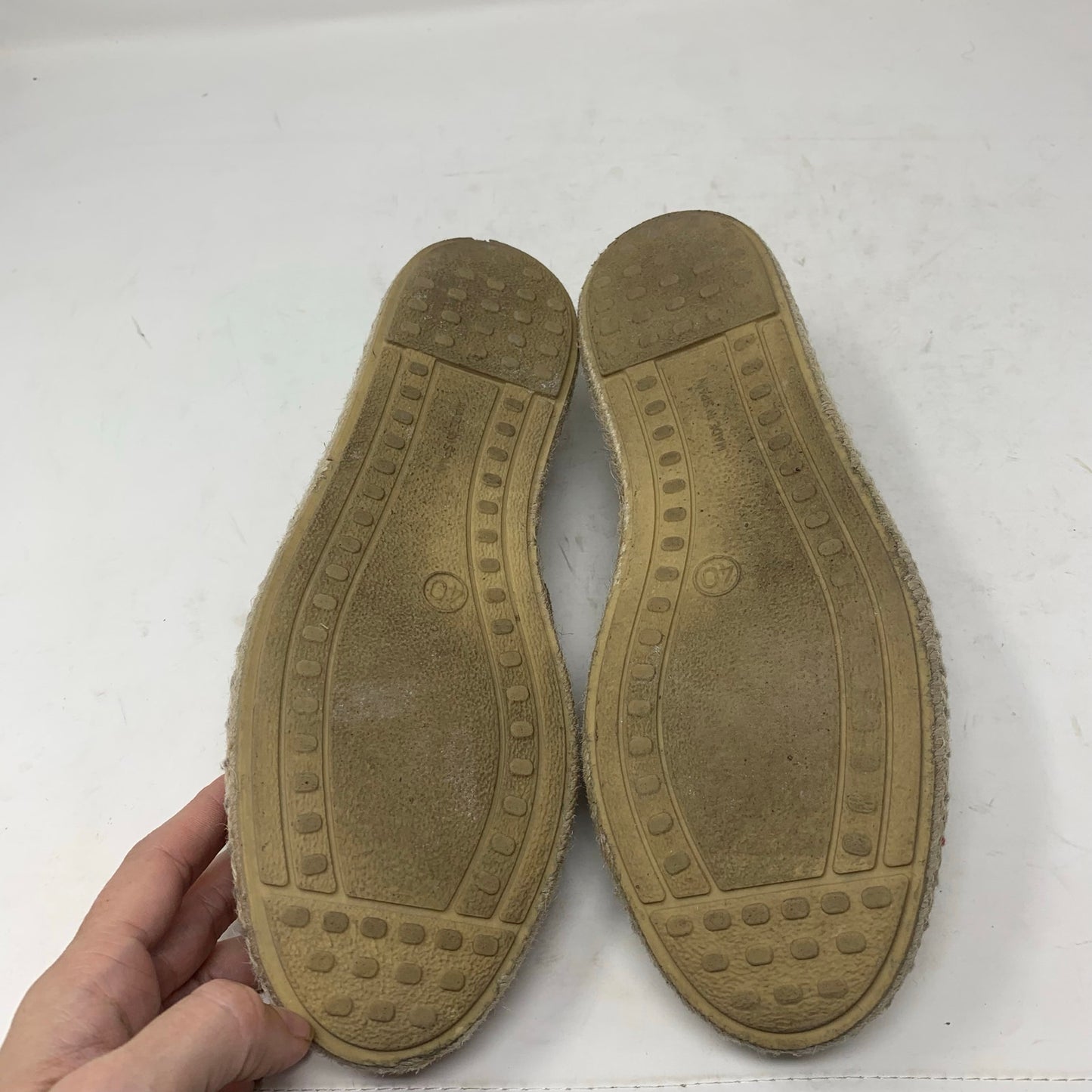 Verbenas Carmen Suede Espadrille D’Orsay Flat Taupe Tan Suede Leather Size 40