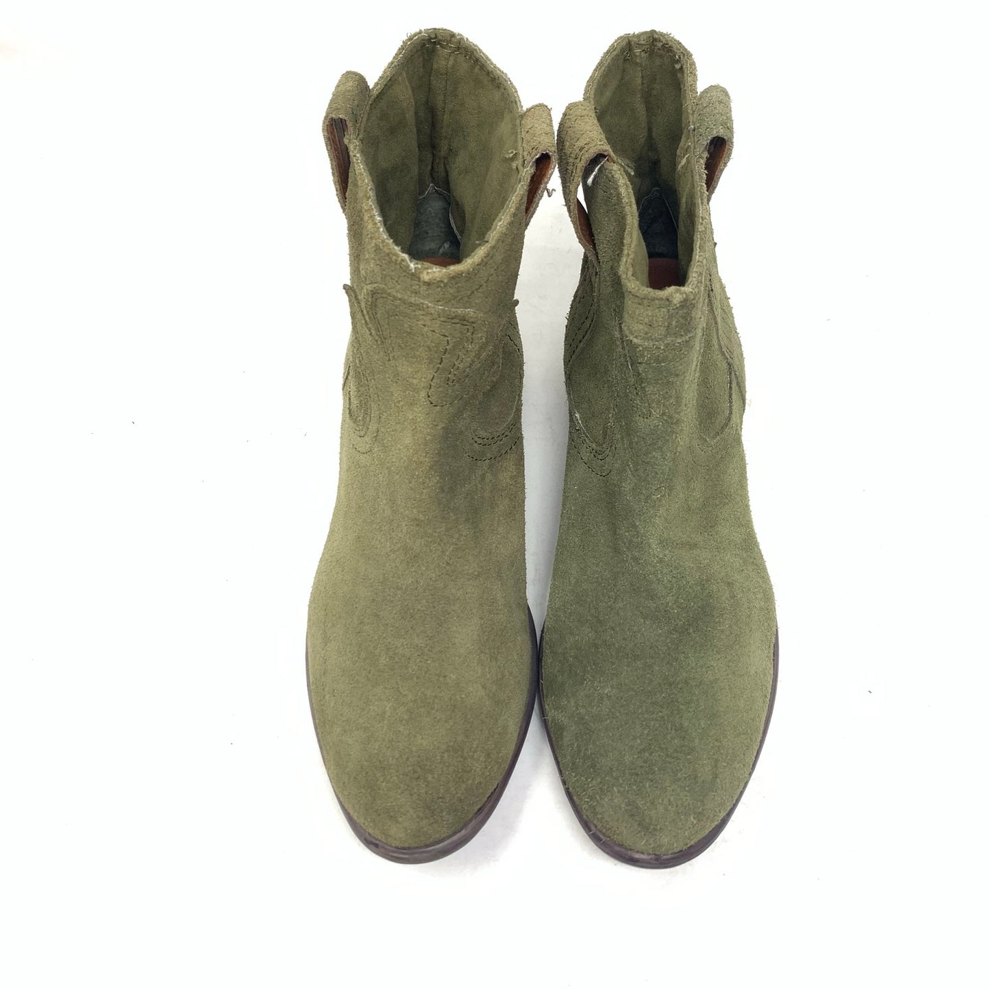 Lucky Brand Terra Green Suede Leather Ankle Boot Bootie Size 7 37