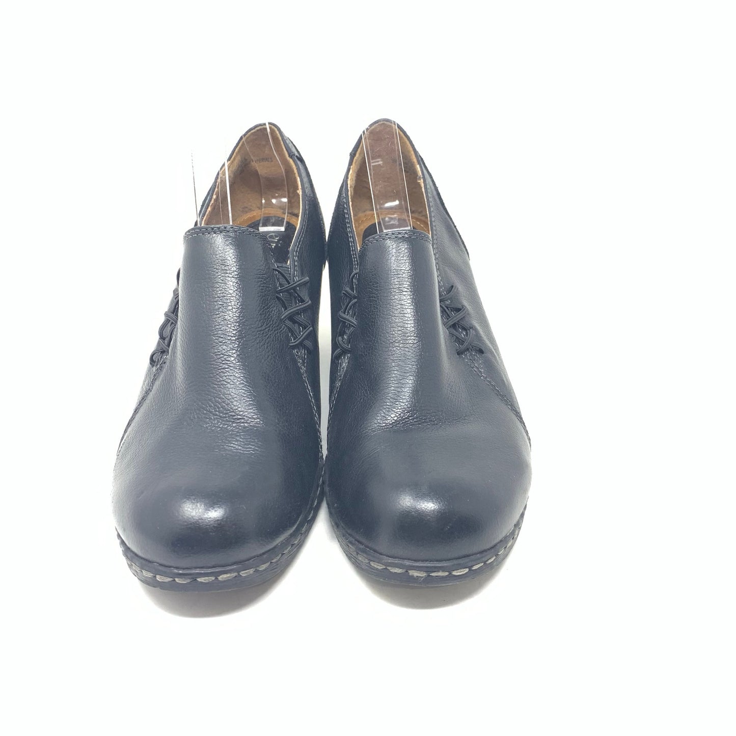 Eurosoft By Sofft Taja Size 9 Black Leather Slip On Mid Heel Comfort Shoe