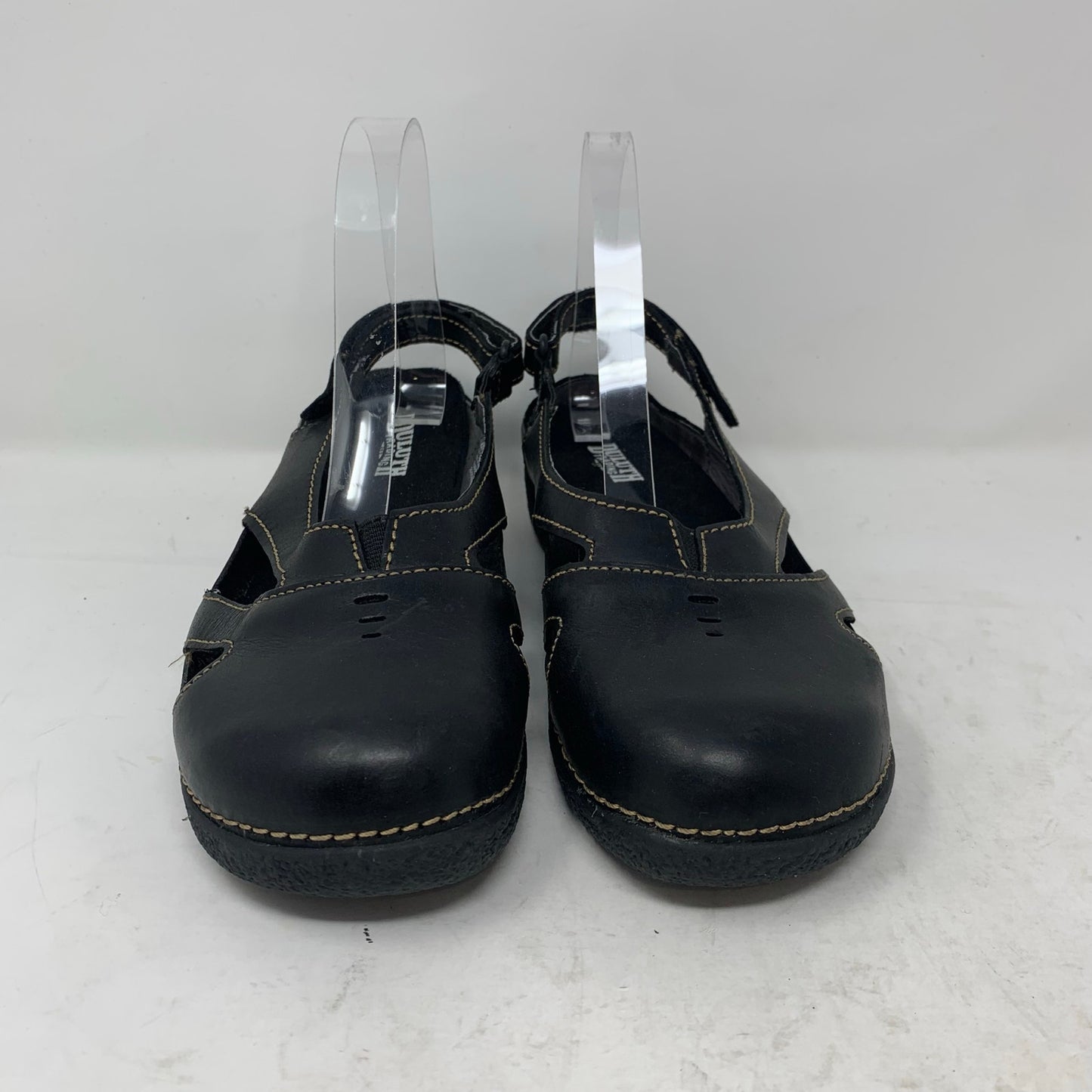 Duluth Trading Womens Size 8.5 Black Leather Slingback Casual Shoe Chunky Y2K Vibes