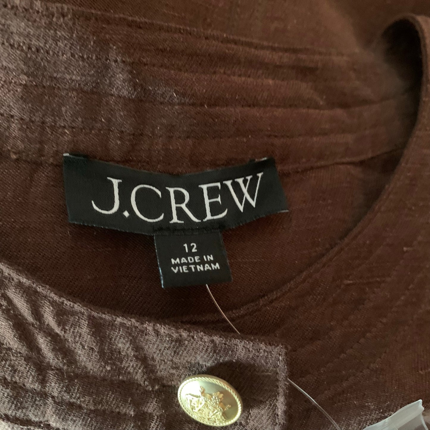 J Crew Tie-waist mini dress Chelsea linen-cupro blend Size 12 Cocoa Brown NWT