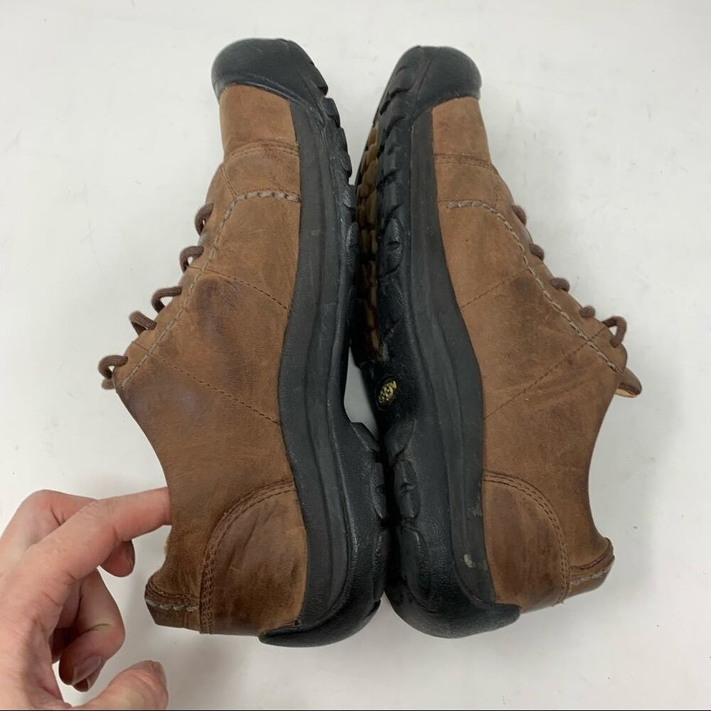Keen Brown Leather Women’s Hiking Lace Up Shoes Size 9 5435-POSL