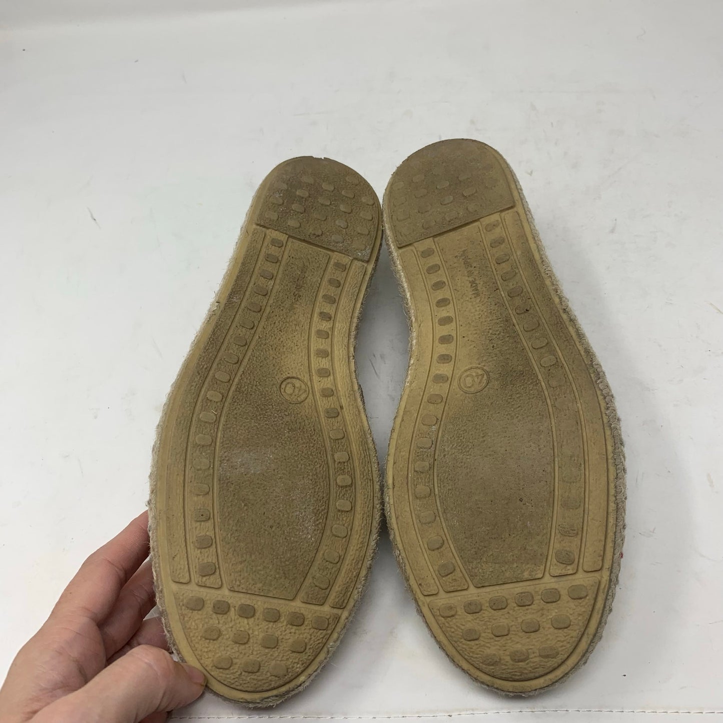 Verbenas Carmen Suede Espadrille D’Orsay Flat Taupe Tan Suede Leather Size 40