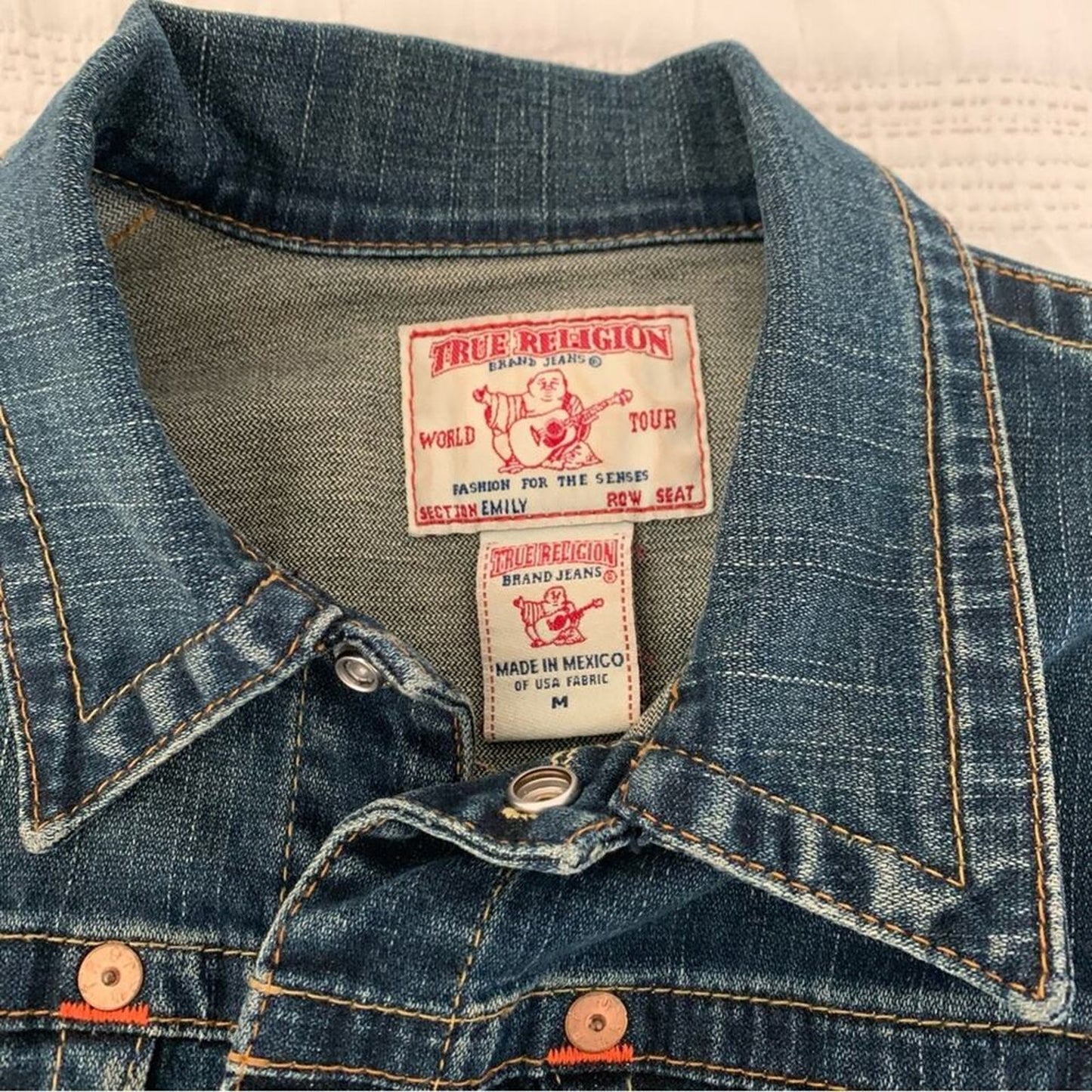 True Religion Emily Dark Wash Western Jean Denim Jacket Women’s Size M
