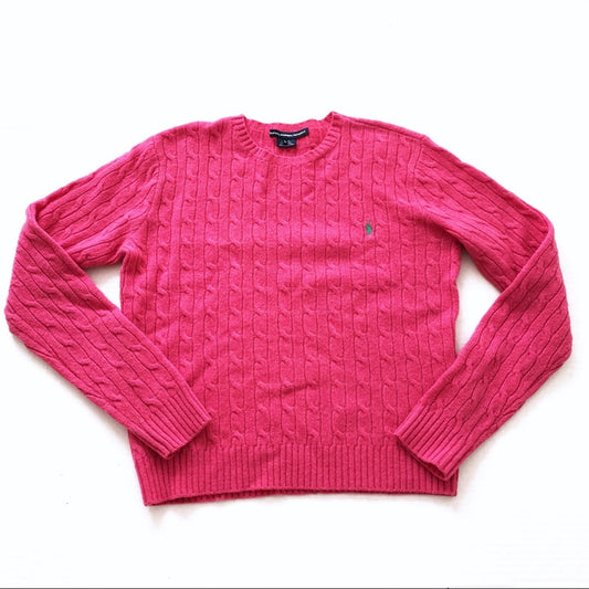 Ralph Lauren Sport Bright Pink Lambswool Sweater XL