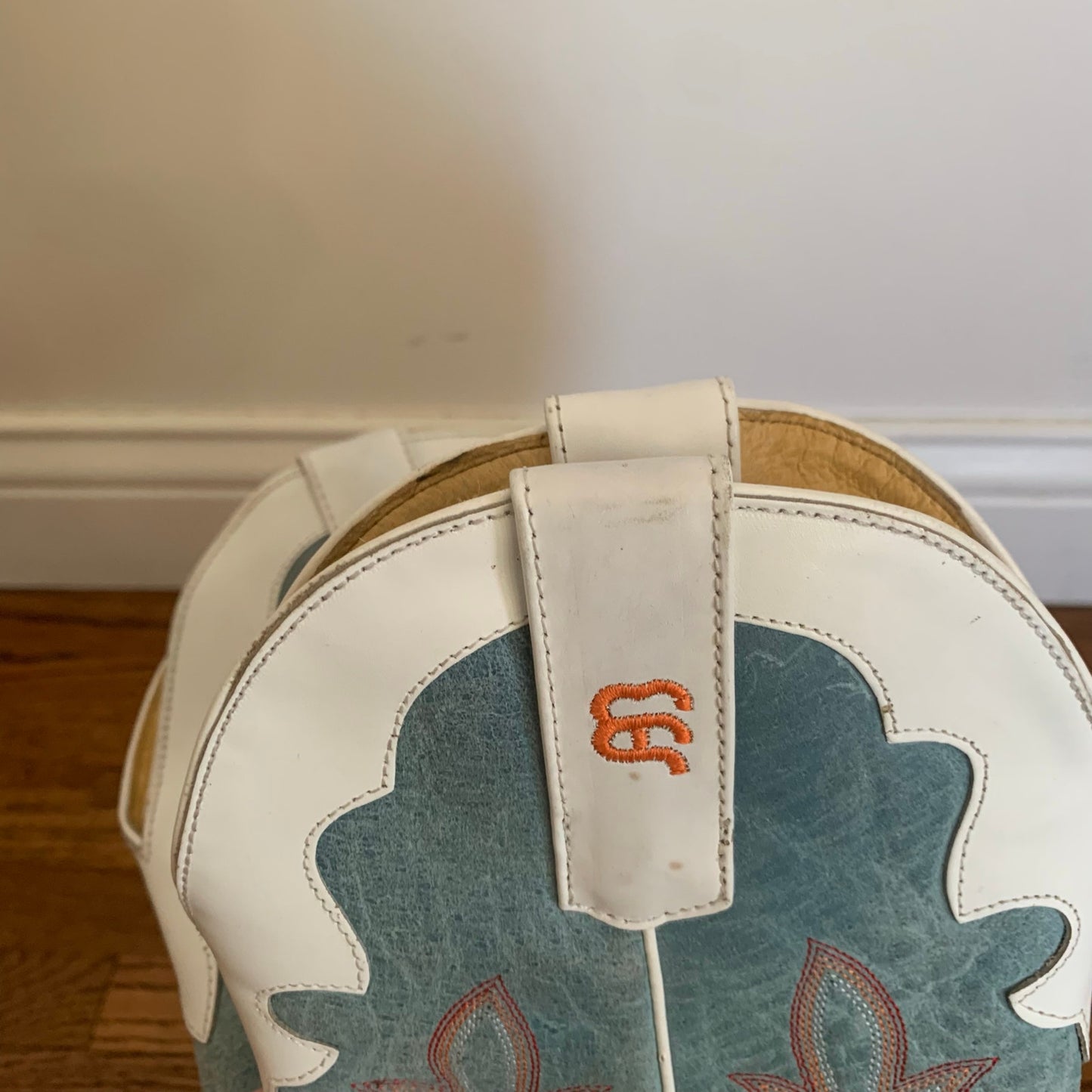 Anderson Bean Youth Size 5 Coyote Sand Sky Blue Western Cowboy Boots ABK7096