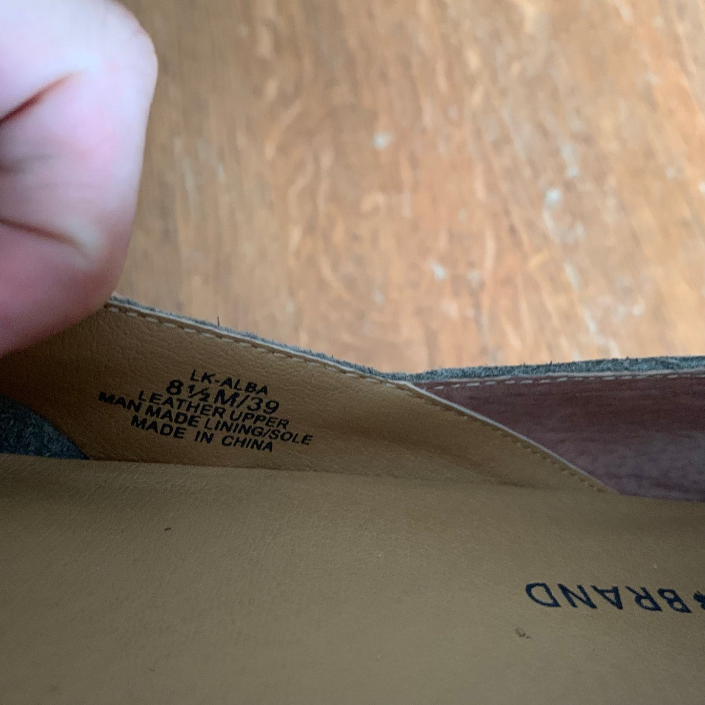 Lucky Brand Alba Greige Taupe Size 8.5 Leather Ballet Flat Loafer Grey