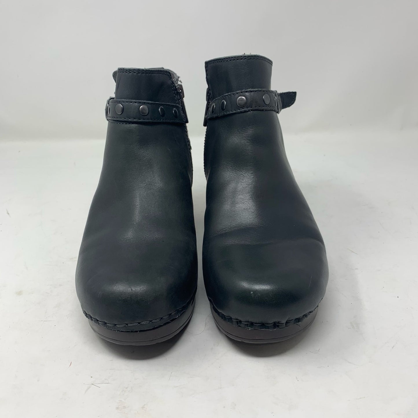 Sanita Dakota Size 39 Dark Pewter Charcoal Grey Leather Boots Ankle Booties Zip